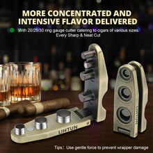 Load image into Gallery viewer, Cigar Punch with Cigar Holder, 3 Punch Cutters, 2 Cigar Stands, 20-25-30 Ring Guage Hole Opener with Pouch