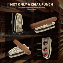 Load image into Gallery viewer, Cigar Punch with Cigar Holder, 3 Punch Cutters, 2 Cigar Stands, 20-25-30 Ring Guage Hole Opener with Pouch