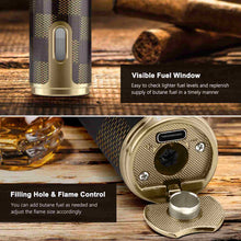 Load image into Gallery viewer, LIHTUN 3-in-1 Cigar Lighter with Cigar Punch Cigar Holder