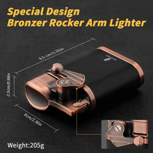 Load image into Gallery viewer, XIFEI 4 Jet Flame Torch Lighter with Cigar Stand, Windproof Rocker Lighter with Adjustable Flame, Refillable Butane Lighter for Smoking