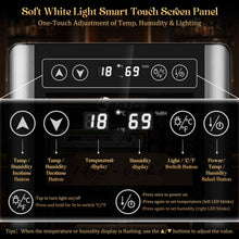 Load image into Gallery viewer, LIHTUN 35L Electric Humidor Cabinet with Lighting and Lock Holds Up to 250 Cigars, Thermoelectric Cooling, Variable Humidity and Temperature Controls, Digital Display, 4 Removable Cedar Wood Drawers Shelves