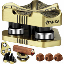 Load image into Gallery viewer, TISFA Cigar Punch with Cigar Stand, 3 Sizes Cigar Punch Cutter, Metal Cigar Hole Punch
