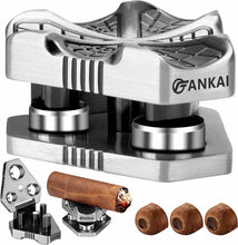 Load image into Gallery viewer, TISFA Cigar Punch with Cigar Stand, 3 Sizes Cigar Punch Cutter, Metal Cigar Hole Punch