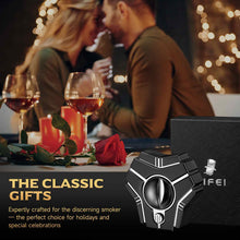 Load image into Gallery viewer, XIFEI 3-in-1 Cigar Cutter, V-Cut Straight Cut and Punch, Stainless Steel Guillotine Cutter with Ergonomic Design, Cuts Up to 60 Ring Gauge Cigars