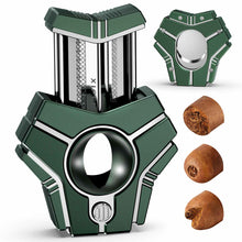 Load image into Gallery viewer, XIFEI 3-in-1 Cigar Cutter, V-Cut Straight Cut and Punch, Stainless Steel Guillotine Cutter with Ergonomic Design, Cuts Up to 60 Ring Gauge Cigars