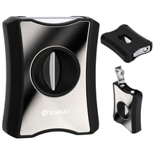 Load image into Gallery viewer, FANKAI Cigar V Cutter with Cigar Punch, Cigar Stand, Sharp Stainless Steel Blade, Cutting Up to 60 Ring Gauge Cigars