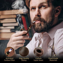 Load image into Gallery viewer, FANKAI Cigar Ashtray Set, Wooden Ash Tray with Accessories Drawer, Refillable Cigar Lighter with Punch, Stainless Steel Guillotine Cutter, Smoking Pipe, 3 Cigar Stands