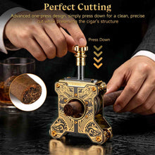 Load image into Gallery viewer, XIFEI Desktop Cigar Cutter, Precision Guillotine Cutter, Stainless Steel Blades, Intricately Dragon Pattern & Integrated Hollowed-Out Design, Cut up to 58 Ring Gauge Cigars, Luxury Cigar Gift for Men