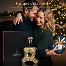 Load image into Gallery viewer, XIFEI Desktop Cigar Cutter, Precision Guillotine Cutter, Stainless Steel Blades, Intricately Dragon Pattern & Integrated Hollowed-Out Design, Cut up to 58 Ring Gauge Cigars, Luxury Cigar Gift for Men
