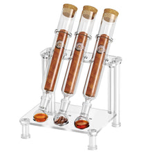 Load image into Gallery viewer, LIHTUN Cigar Flavoring Tube Set for 3 Cigars, Borosilicate Glass Tubes, Balls and Acrylic Stand, Portable Cigar Humidor Gift Set for Flavor Mellowing, Storage and Display