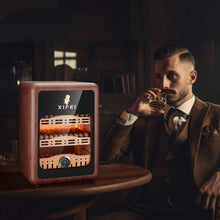 Load image into Gallery viewer, XIFEI Cigar Humidor Cabinet Holds Up to 150 Cigars, LED Lighting Desktop Humidor with Spanish Cedar Wood Shelves, Hygrometer & Humidifier