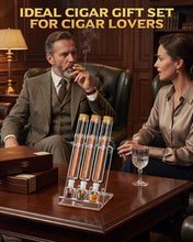 Load image into Gallery viewer, LIHTUN Cigar Flavor Aging Humidor Tube Gift with Display Stand, No Assembly Required, Borosilicate Glass Tube, Ball and Acrylic Stand, Desktop Cigar Humidor for Storage & Display