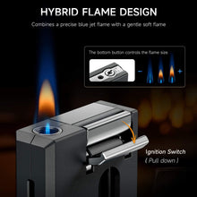 Load image into Gallery viewer, XIFEI 3-in-1 Cigar Pipe Lighter, Soft & Jet Flame, Windproof Adjustable Butane Lighter with Cigar V Cutter & Punch, Personalized Gift for Christmas, Birthdays, or Football Fans