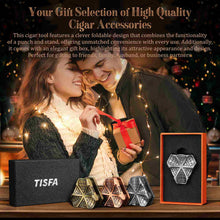 Load image into Gallery viewer, TISFA Cigar Punch with Cigar Stand, 3 Sizes Cigar Punch Cutter, Metal Cigar Hole Punch