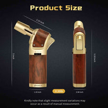 Load image into Gallery viewer, FANKAI Cigar Torch Lighter with Punch, Kitchen Cooking Torch Lighter with Locking Mechanism, Wood Grain Butane Torch Lighter