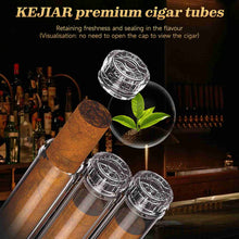 Load image into Gallery viewer, KEJIAR Cigar Tube for 3 Cigars, Travel Cigar Case with Humidity Gel, Airtight Silicone Seal Cigar Humidor