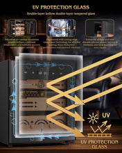 Load image into Gallery viewer, FANKAI 50L Electric Humidor Cabinet Holds Up to 300 Cigars, Variable Humidity and Temperature Controls, Digital Touch Screen, Fingerprint Safty Lock, Removable Cedar Wood Drawer Shelves