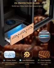 Load image into Gallery viewer, FANKAI 160L Electric Humidor Cabinet Holds Up to 1300 Cigars, Variable Humidity and Temperature Controls, Digital Touch Screen, Fingerprint Safty Lock, 5 Removable Cedar Wood Drawer Shelves
