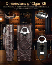 Load image into Gallery viewer, FANKAI Cigar Case with Cigar Cutter Cedar Wood Lining for 2-4 Cigars
