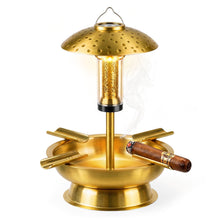 Load image into Gallery viewer, XIFEI Desktop Cigar Ashtray with 4 Cigar Rests, Detachable 3-in-1 LED Light, Stainless Steel Ashtray for Home, Bars, Balcony, Patio & Garden, Cigar Accessories Gifts for Men