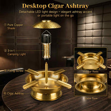 Load image into Gallery viewer, XIFEI Desktop Cigar Ashtray with 4 Cigar Rests, Detachable 3-in-1 LED Light, Stainless Steel Ashtray for Home, Bars, Balcony, Patio & Garden, Cigar Accessories Gifts for Men