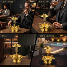 Load image into Gallery viewer, XIFEI Desktop Cigar Ashtray with 4 Cigar Rests, Detachable 3-in-1 LED Light, Stainless Steel Ashtray for Home, Bars, Balcony, Patio & Garden, Cigar Accessories Gifts for Men