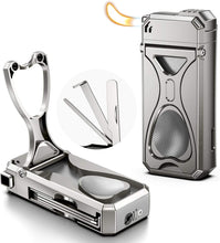 Load image into Gallery viewer, KEJIAR 5-in-1 Pipe Lighter, Soft Flame Lighter with Pipe Holder Tamper Needle Scraper Tools, Refillable Butane Lighter