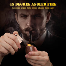 Load image into Gallery viewer, KEJIAR 5-in-1 Pipe Lighter, Soft Flame Lighter with Pipe Holder Tamper Needle Scraper Tools, Refillable Butane Lighter