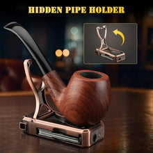Load image into Gallery viewer, KEJIAR 5-in-1 Pipe Lighter, Soft Flame Lighter with Pipe Holder Tamper Needle Scraper Tools, Refillable Butane Lighter