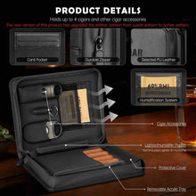 Load image into Gallery viewer, KEJIAR Travel Humidor Case with Cigar V Cutter, Straight Cigar Cutter, Cigar Punch, Cigar Humidifier Pack