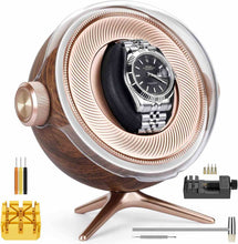 Load image into Gallery viewer, KEJIAR Single Automatic Watch Winder with Watch Link Removal Tool, Rotating Watch Case with Dual Power Supply, 2 Rotation Modes, Flexible Pillows, LED Light, Quiet Motor, Small Watch Spinner