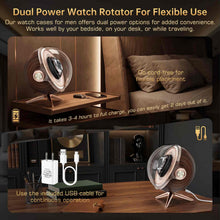 Load image into Gallery viewer, KEJIAR Single Automatic Watch Winder with Watch Link Removal Tool, Rotating Watch Case with Dual Power Supply, 2 Rotation Modes, Flexible Pillows, LED Light, Quiet Motor, Small Watch Spinner