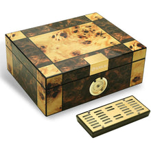 Load image into Gallery viewer, FANKAI Wooden Cigar Humidor Box with Hygrometer Humidifier Devider,Handmade Table Humidor Case Holds Up to 60 Cigars