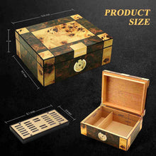 Load image into Gallery viewer, FANKAI Wooden Cigar Humidor Box with Hygrometer Humidifier Devider,Handmade Table Humidor Case Holds Up to 60 Cigars