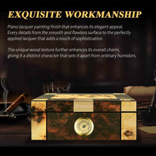 Load image into Gallery viewer, FANKAI Wooden Cigar Humidor Box with Hygrometer Humidifier Devider,Handmade Table Humidor Case Holds Up to 60 Cigars