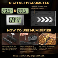 Load image into Gallery viewer, XIFEI Wooden Humidor with Combination Lock, Glass Top Cigar Humidor with Digital Hygrometer, Adjustable Humidifier, Divider, Accessories Drawer, Holds Up to 30 Cigars