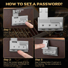 Load image into Gallery viewer, XIFEI Wooden Humidor with Combination Lock, Glass Top Cigar Humidor with Digital Hygrometer, Adjustable Humidifier, Divider, Accessories Drawer, Holds Up to 30 Cigars