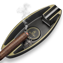 Load image into Gallery viewer, XIFEI Cigar Ashtray with 2 Holders, Portable Ashtray for Indoor Outdoor, Stylish Ashtrays for Office, Bar, Patio and Home Use