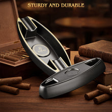Load image into Gallery viewer, XIFEI Cigar Ashtray with 2 Holders, Portable Ashtray for Indoor Outdoor, Stylish Ashtrays for Office, Bar, Patio and Home Use