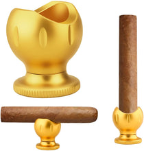 Load image into Gallery viewer, TISFA Cigar Stand with Cigar Punch, Portable and Compact Cigar Holder, 2 in 1 Cigar Rest for Travel Outdoor Indoor
