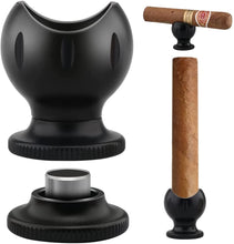 Load image into Gallery viewer, TISFA Cigar Stand with Cigar Punch, Portable and Compact Cigar Holder, 2 in 1 Cigar Rest for Travel Outdoor Indoor