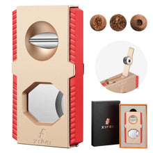 Load image into Gallery viewer, XIFEI Cigar Cutter V-Cut Guillotine 3 in 1 Straight Cut V Cutter with Cigar Punch Stainless Steel Blade Ergonomic Design Secure-Lock Cigar Clipper,Cuts Up to 60 Ring Gauge Cigars