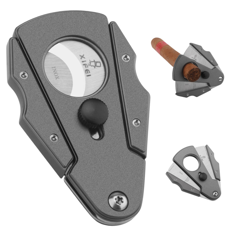 XIFEI Cigar Cutter Guillotine Stainless Steel with Spring-Loaded Relea