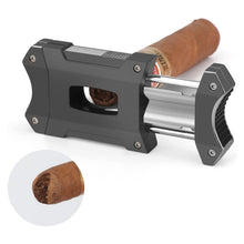 Load image into Gallery viewer, TISFA Cigar Cutter V-Cut, Stainless Steel Guillotine Sharp Cut Blade with Cigar Stand