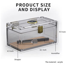 Load image into Gallery viewer, TISFA Acrylic Cigar Humidor with Humidifier and Hygrometer, Desktop Cigar Case Box That can Hold About 15-20 Cigars