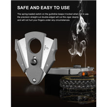 Load image into Gallery viewer, XIFEI Cigar Cutter Guillotine Stainless Steel Double Blade Cigar Clippers, Cuts Up Most Size of Cigars