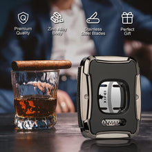 Load image into Gallery viewer, XIFEI Cigar Cutter Guillotine Stainless Steel with Spring-Loaded Release, Cutting Up to 60 Ring Gauge Cigars