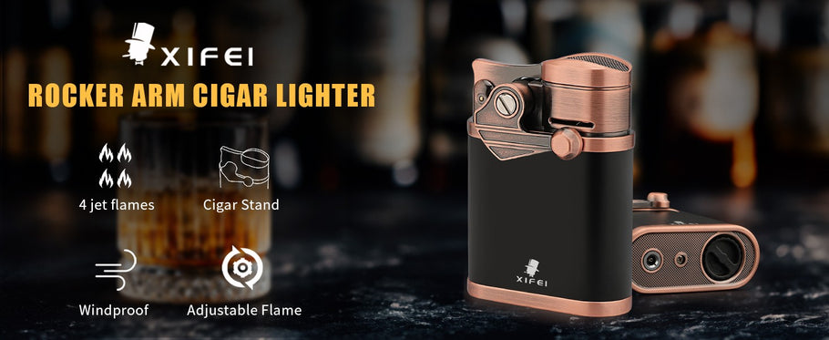 New Arrivals | Ignite Luxury and Performance with the XIFEI Quad Flame Torch Lighter and Cigar Stand