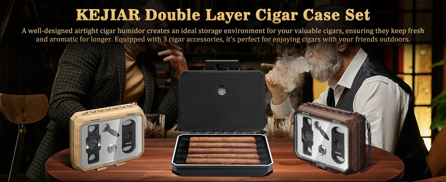 New arrivals | The Ultimate Travel Companion: KEJIAR Plastic Cigar Case with Cigar Cutters