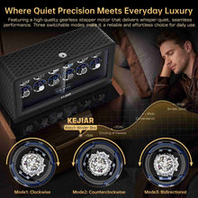 Load image into Gallery viewer, KEJIAR Automatic Watch Winder with 12 Watch Rotator, PU Leather Watch Spinner with Touch Screen, Remote, LED, 3 Modes, Fingerprint Lock, 4 Plugs, Quiet Storage Display Rotating Watch Case Gifts for Men
